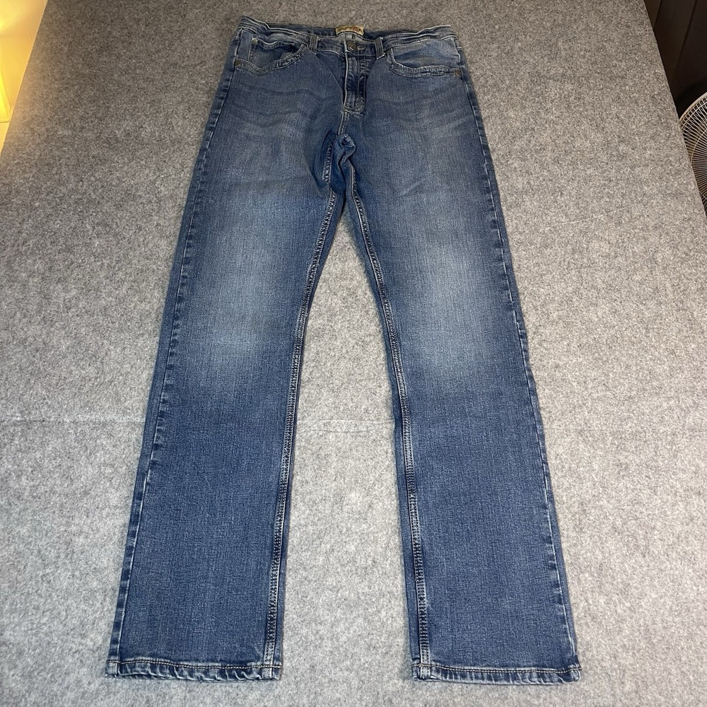 Wrangler 20X Mens Slim Straight Leg Blue Jeans 34x36 Medium Wash Denim Style 44
